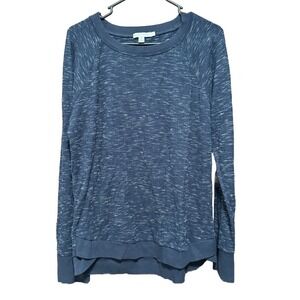 Threads 4 Thought Womens Blue Space Dye Raglan Sweatshirt Thumbholes Large